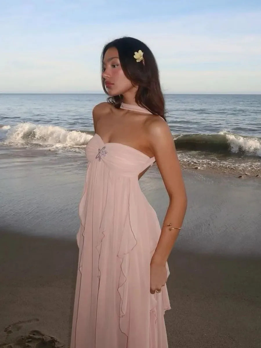 Stella Ruffle Strapless Maxi Dress