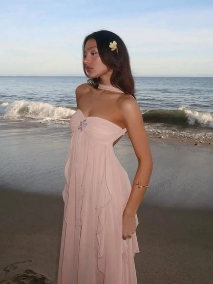 Stella Ruffle Strapless Maxi Dress