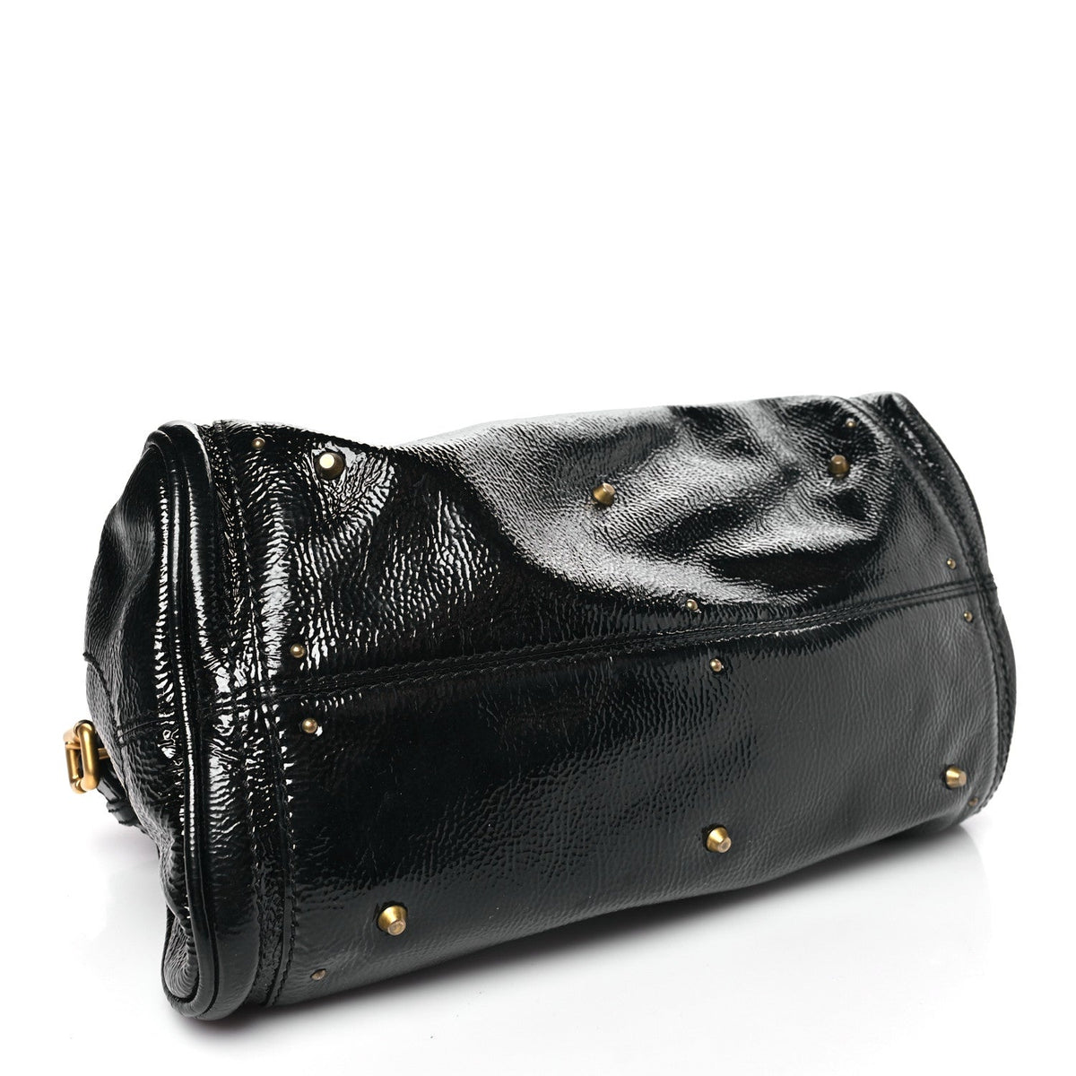 Crinkled Patent Medium Paddington Satchel Black
