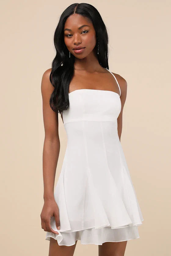 Perfected Sweetness Red Pleated Tiered Mini Dress