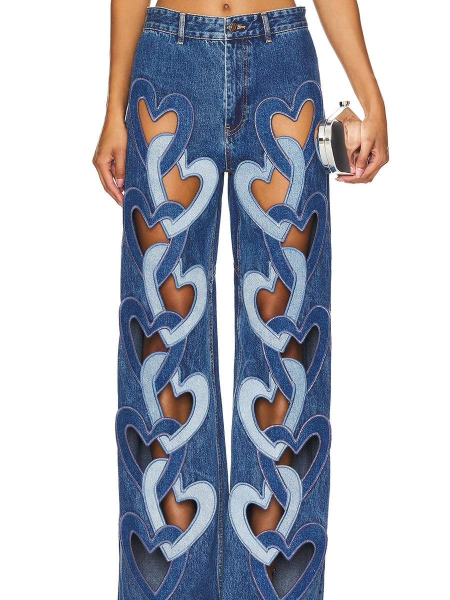 Arabelle High-Waisted Heart-Shaped Cutout Jeans