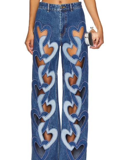 Arabelle High-Waisted Heart-Shaped Cutout Jeans