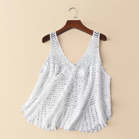 Crosa - Crochet Knit Sleeveless Tank – Breezy &amp; Versatile