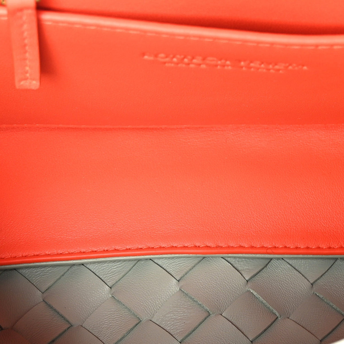 Nappa Intrecciato Small East West Andiamo Shoulder Bag New Sauge Orange Celadon