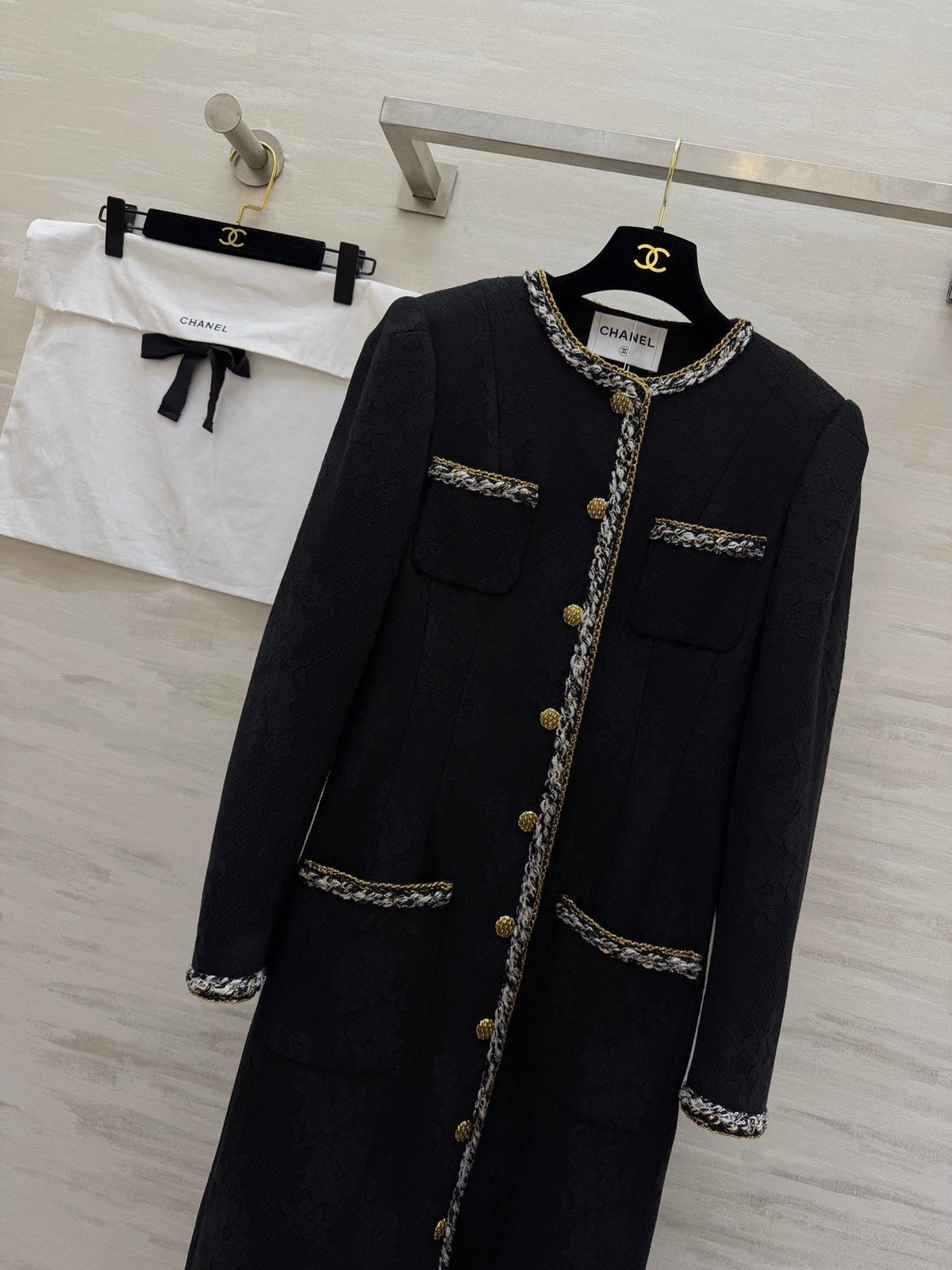 CC Long Coat Black Woven 344727