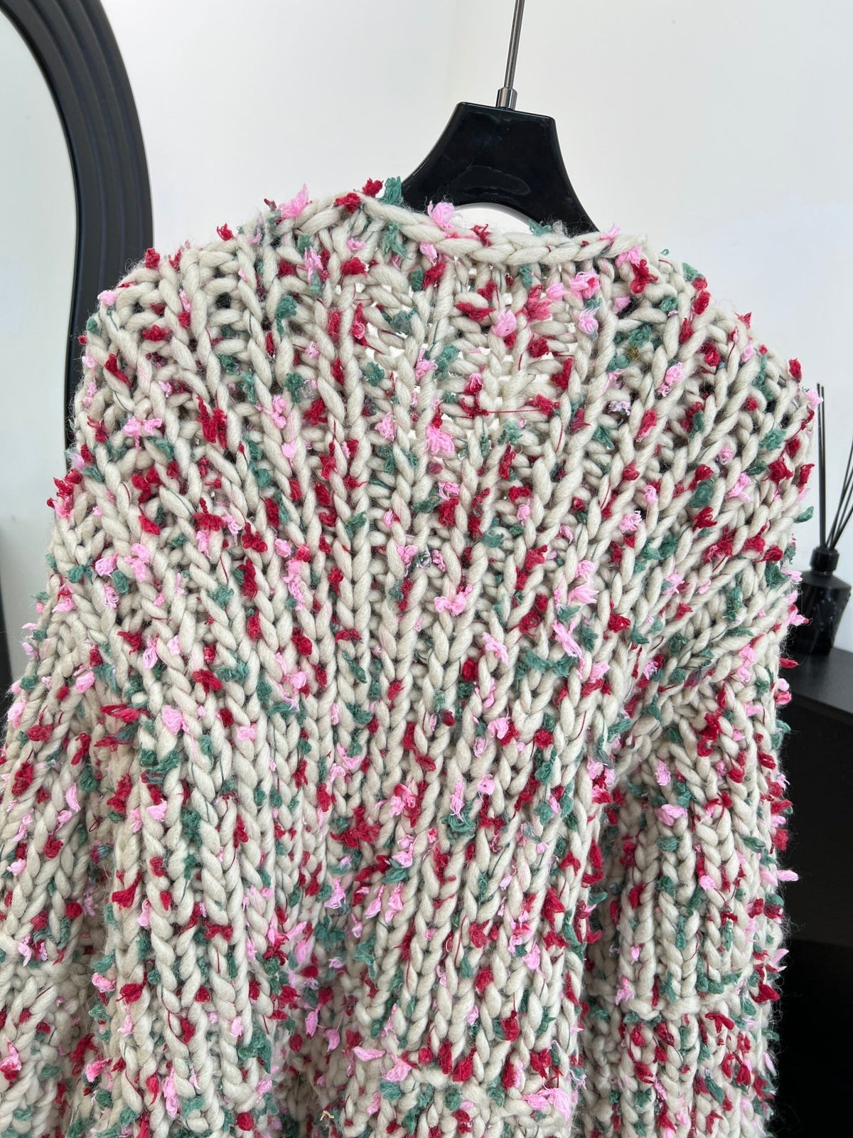 Chanel Hand-crocheted Colorful Pom-pom Coat Cashmere