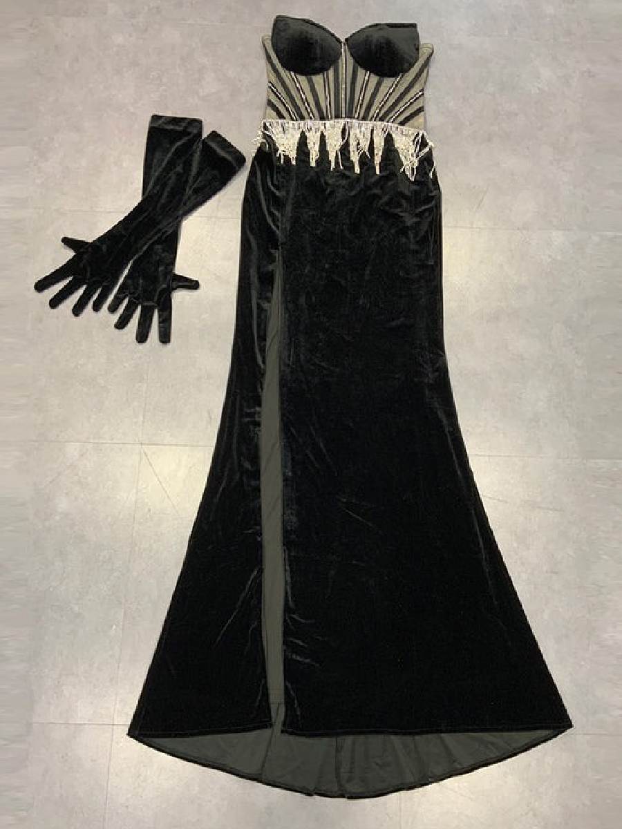 Colette Strapless Sleeveless Maxi Dress With Gloves
