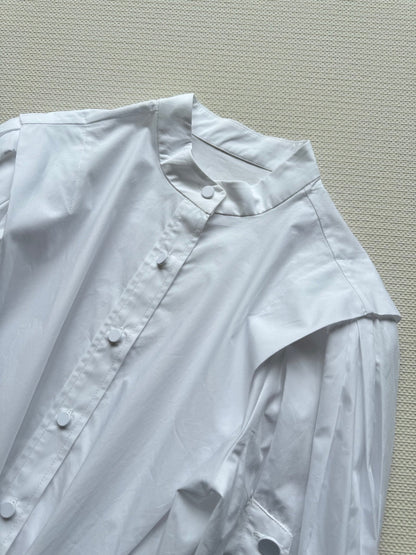 LV Modern Long Skirt White Light Brown Cotton