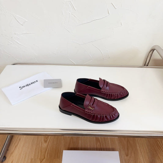 YSL Le Loafer Supple Dark Burgundy Smooth Leather