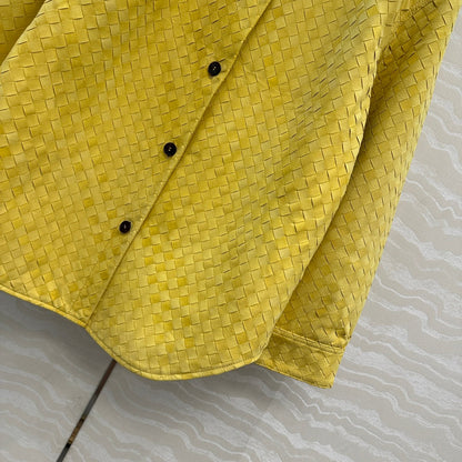 BV 25S Shirt Jacket In Yellow Cowhide Suede