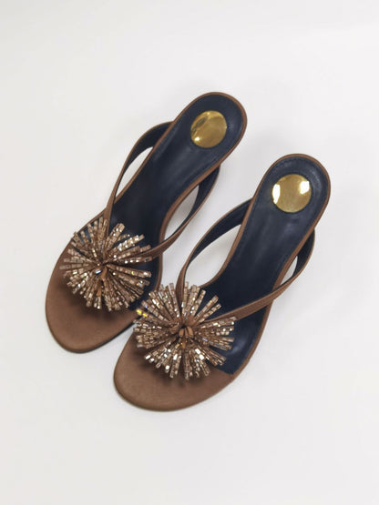 Katherine Rhinestone Floral Crystal Stiletto Sandals