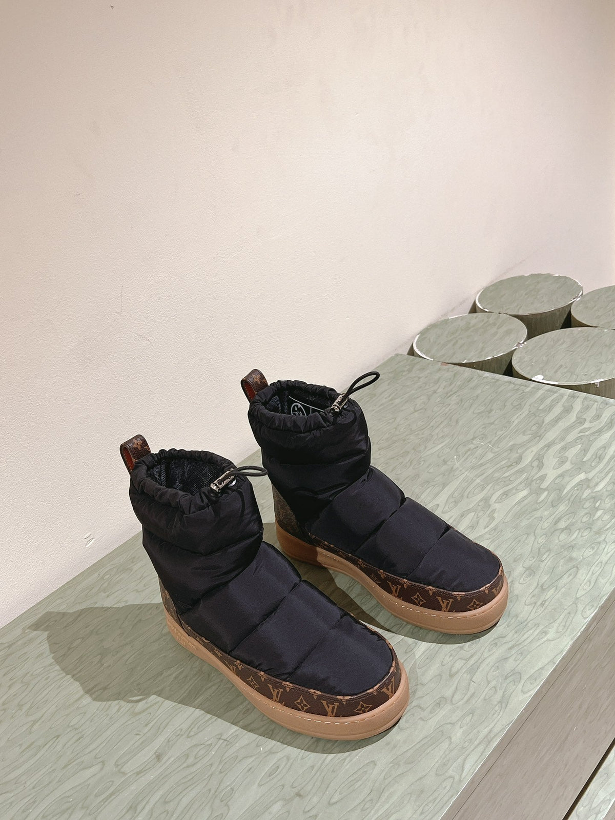 LV Cloud Ankle Boot Sneaker Black Nylon Monogram Canvas