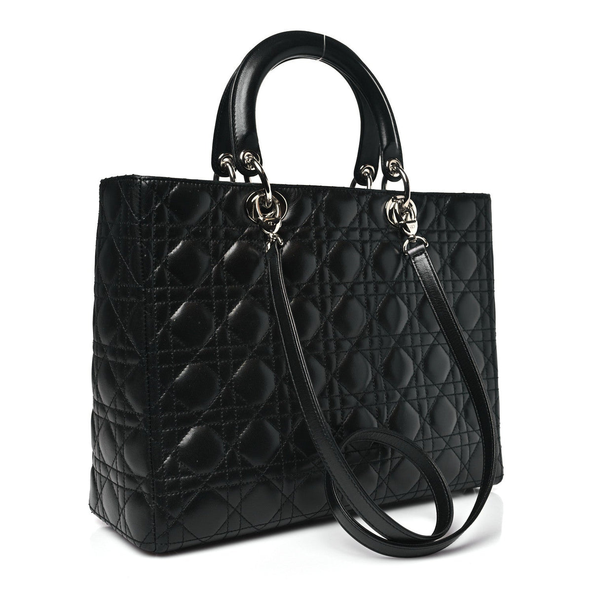 Lambskin Cannage Large Lady Dior Black