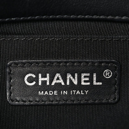 Lambskin Quilted Medium Boy Flap Black