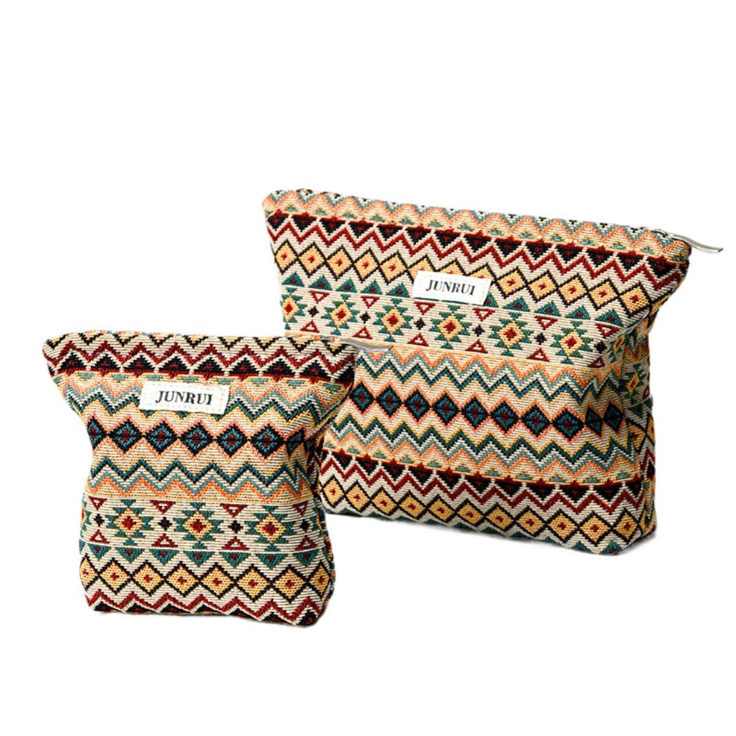 Cosbai - Boho Chic Clutch Makeup Bag With Zipper