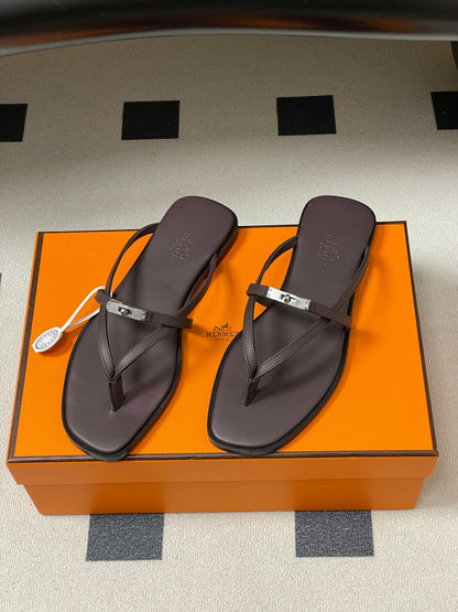 HM Miss Sandal Dark Brown in Calfskin 593824