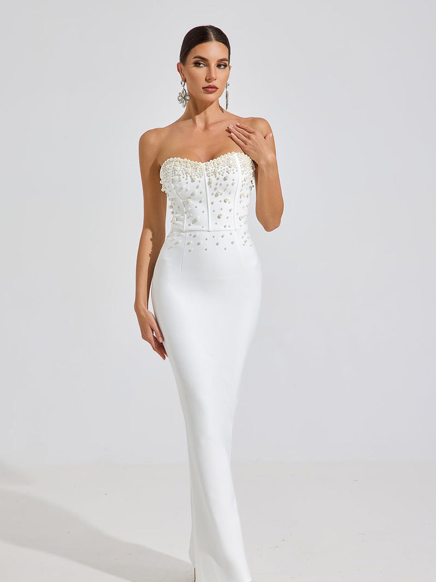 Gracelyn Pearl Radiance Strapless Maxi Dress