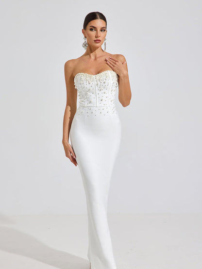 Gracelyn Pearl Radiance Strapless Maxi Dress