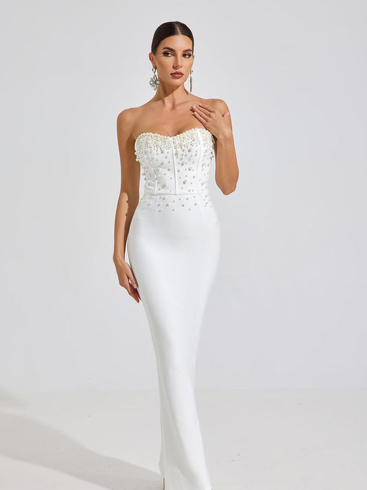 Gracelyn Pearl Radiance Strapless Maxi Dress