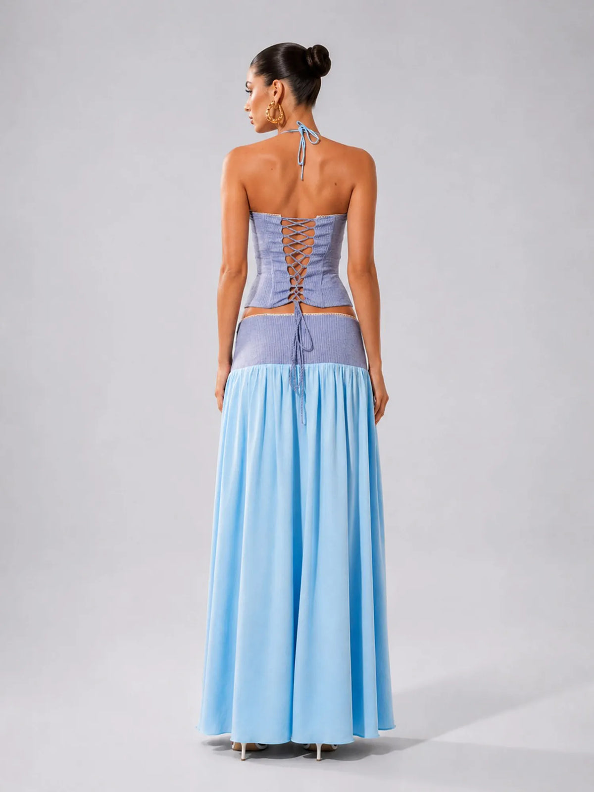 Clarissa Color-blocked Maxi Skirt Two Piece Set