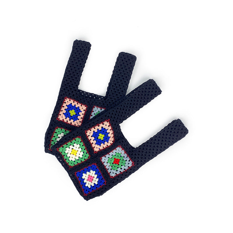 Crochet Granny Square Bag Ethnic Wind Hand Hook Flower Bag