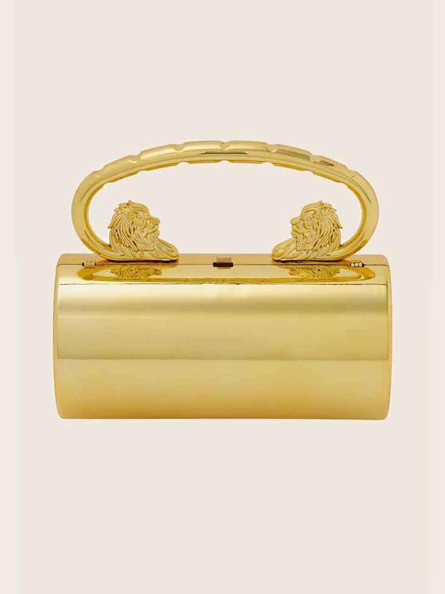 Charis Metal Lion Head Handle Clutch