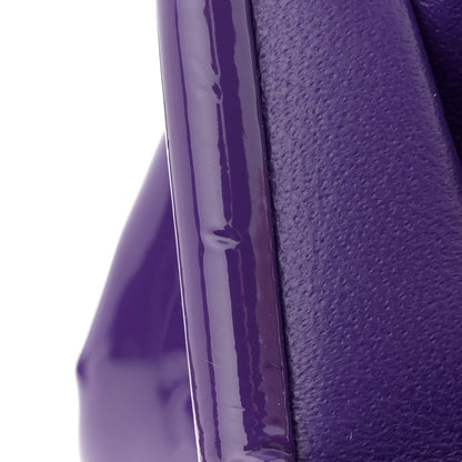 Patent Quilted Timeless Clutch Purple
