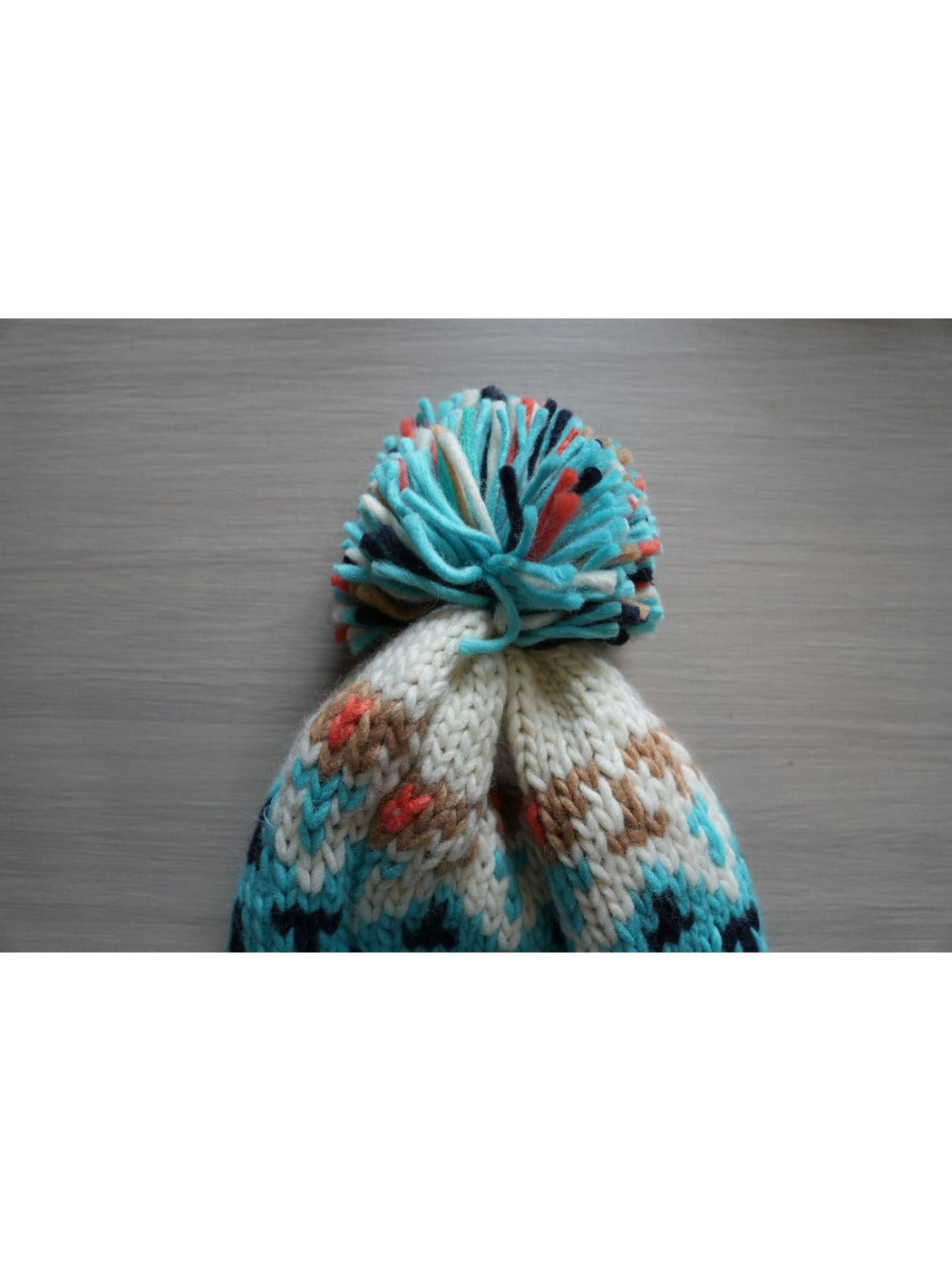 Haila - Winter Knitted Beanie with Colorful Pompom