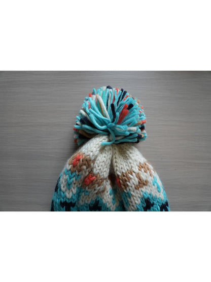 Haila - Winter Knitted Beanie with Colorful Pompom