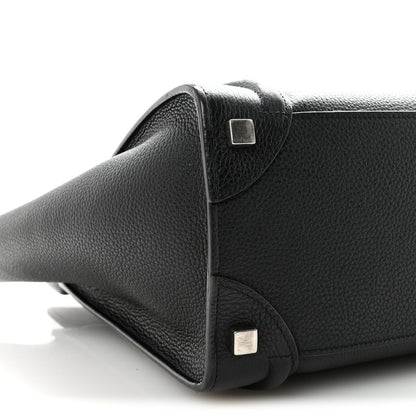 Drummed Calfskin Micro Luggage Black