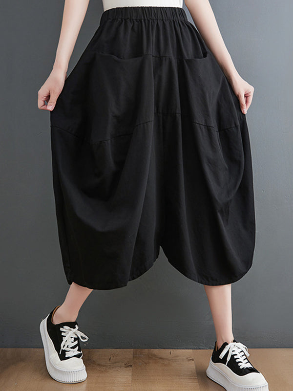 Casual Elasticity High Waisted Wide Leg Pants