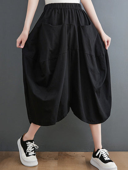 Casual Elasticity High Waisted Wide Leg Pants