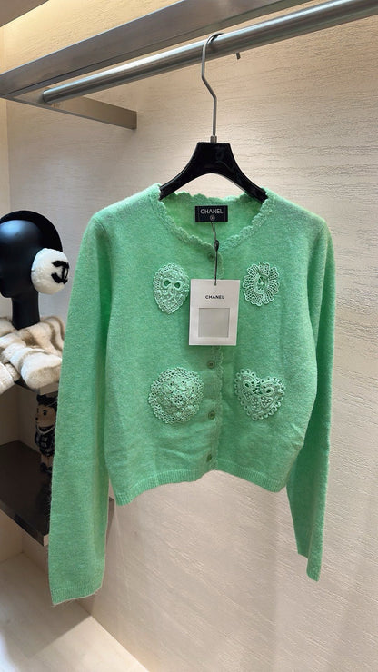 CHANEL MINT GREEN KNIT TOP