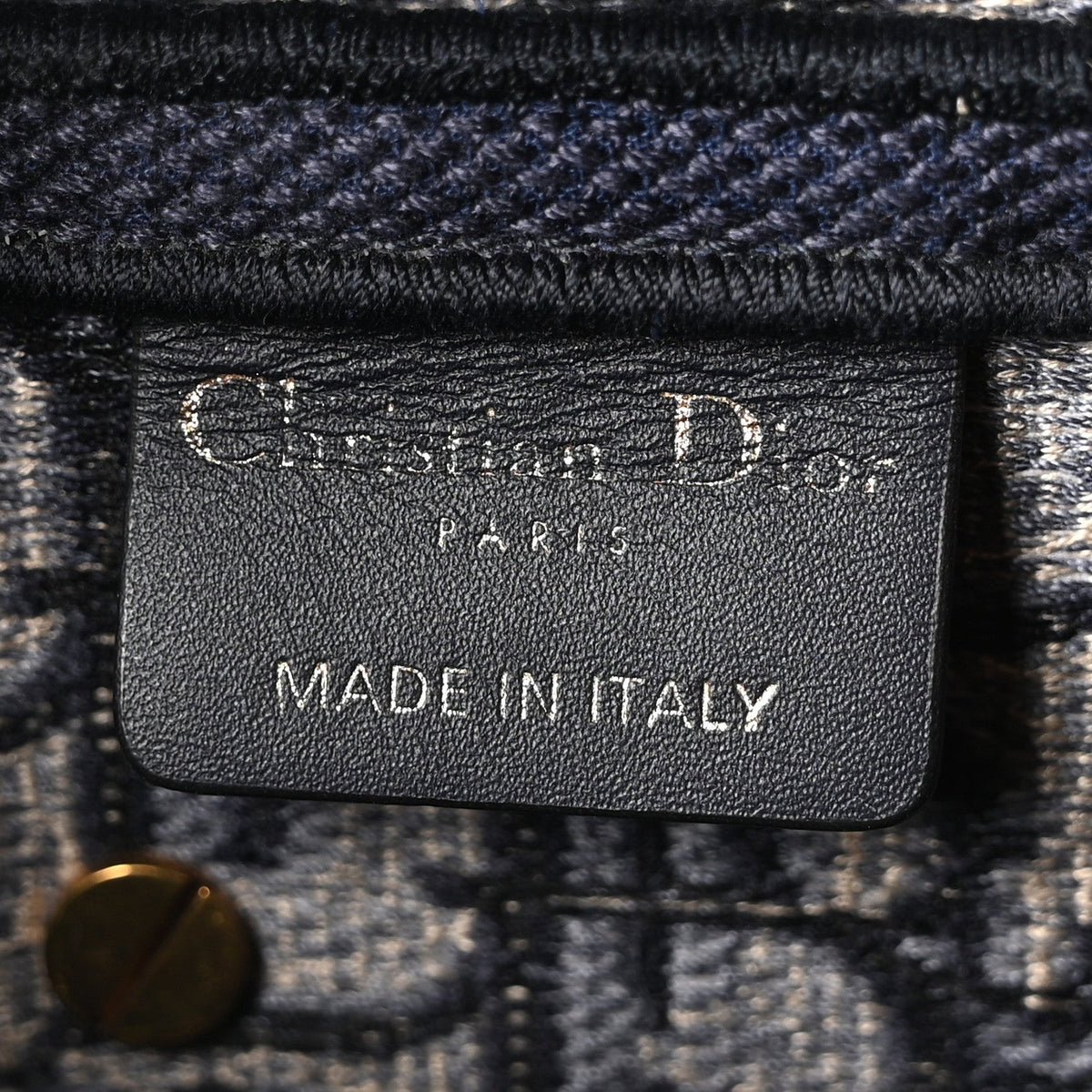 Oblique Embroidered Saddle Bag Blue