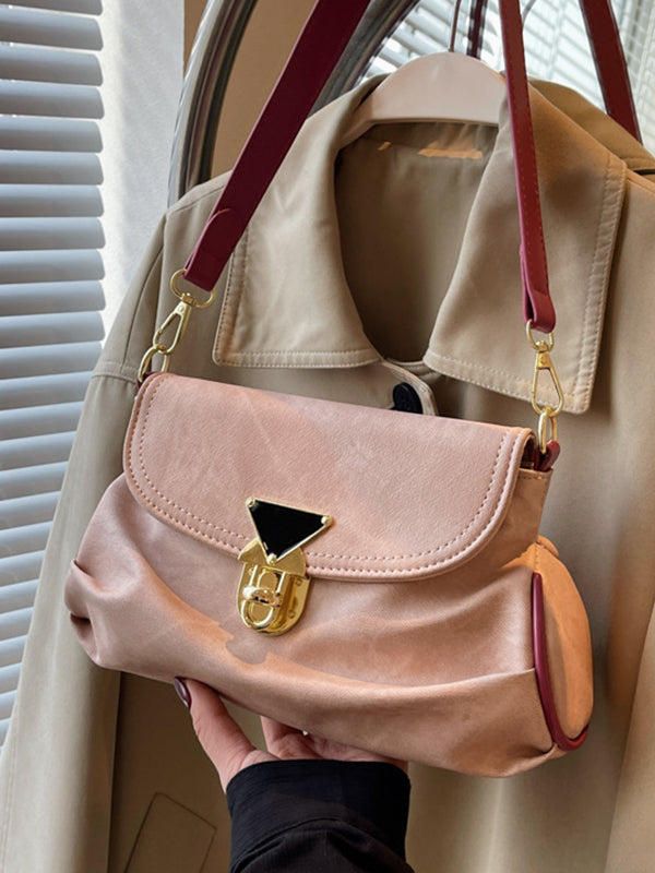 Solid Color Split-Joint Crossbody Bags