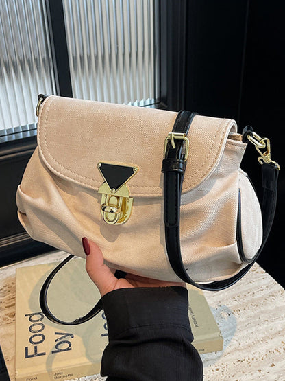 Solid Color Split-Joint Crossbody Bags