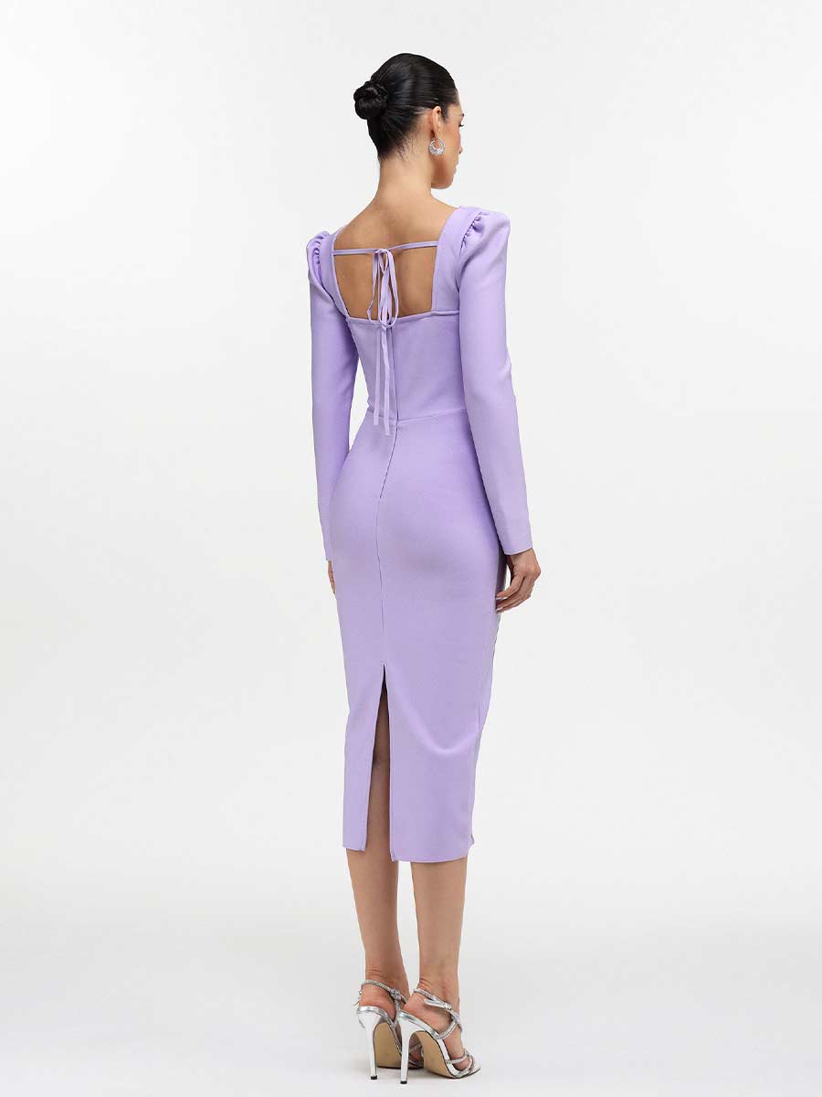 Isadora Bandage Midi Dress In Purple