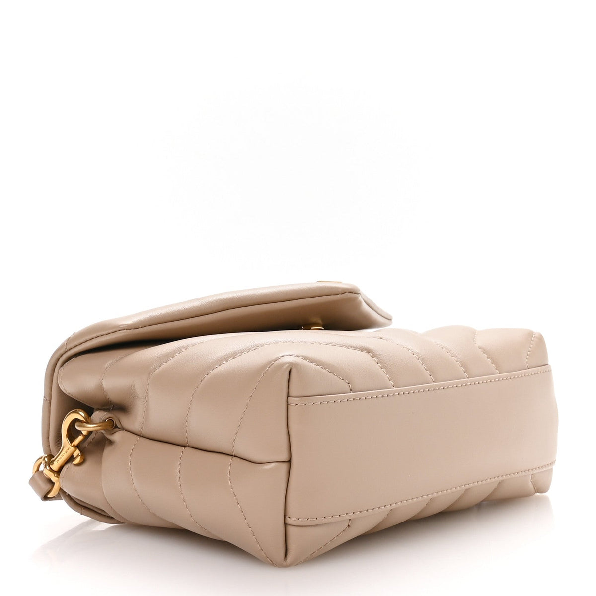 Calfskin Y Quilted Monogram Toy Loulou Crossbody Bag Dark Beige
