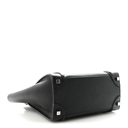 Drummed Calfskin Micro Luggage Black