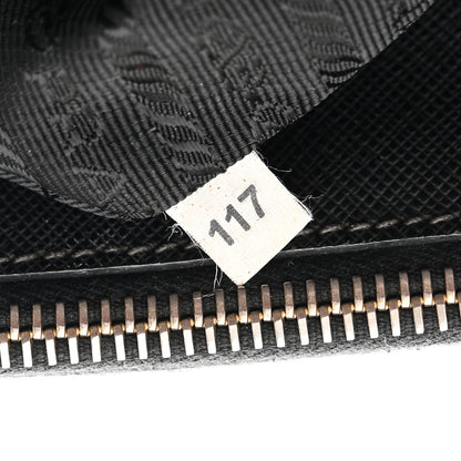 Saffiano Medium Galleria Double Zip Tote Black