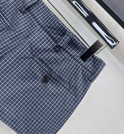 Miu Mini Skort Navy Blue Polyester Blend 349767