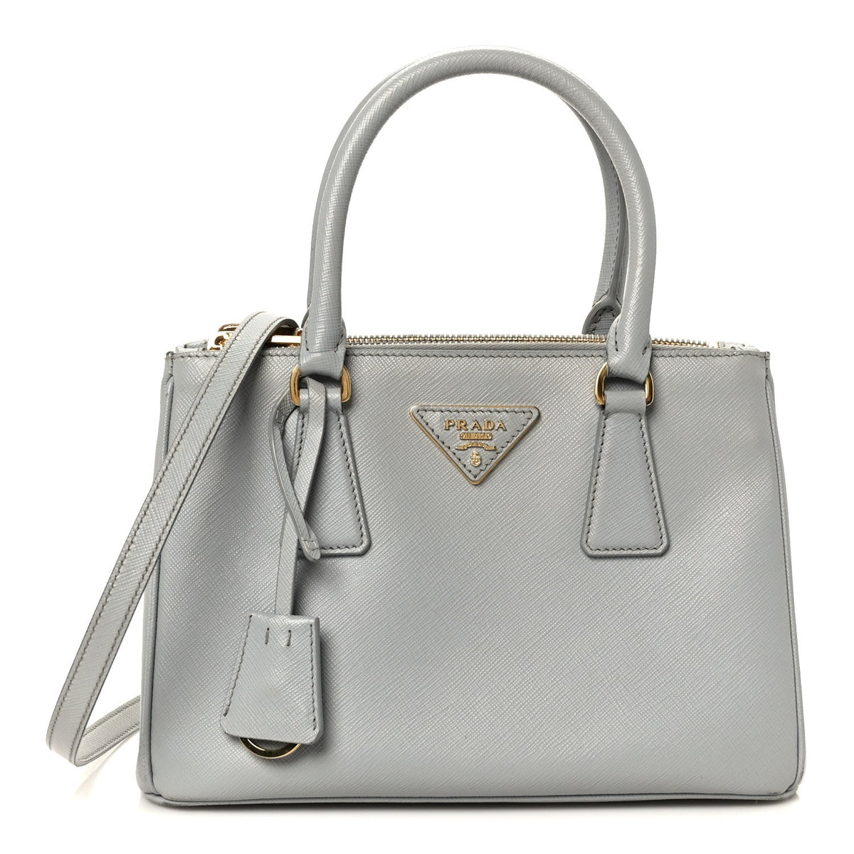 Saffiano Lux Small Galleria Double Zip Tote Granito