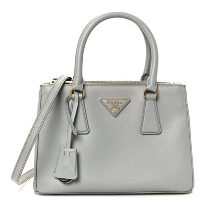 Saffiano Lux Small Galleria Double Zip Tote Granito