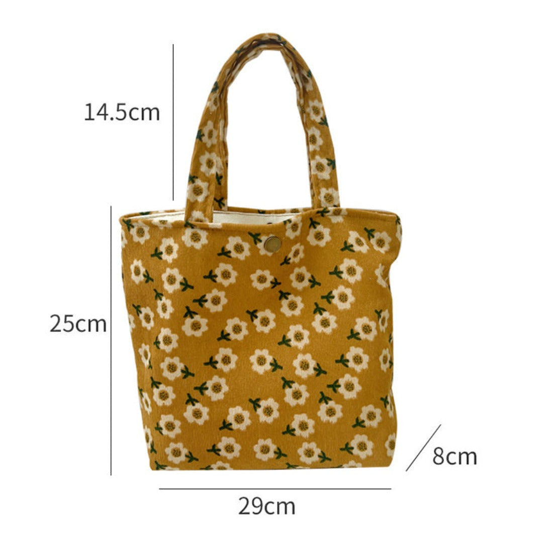 Cosbai - Small Vintage Artistic Floral Tote Bag