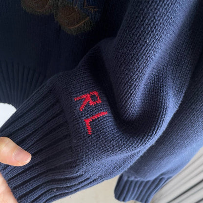Polo Ralph Lauren Bear embroidered Pullover Knitted Cotton