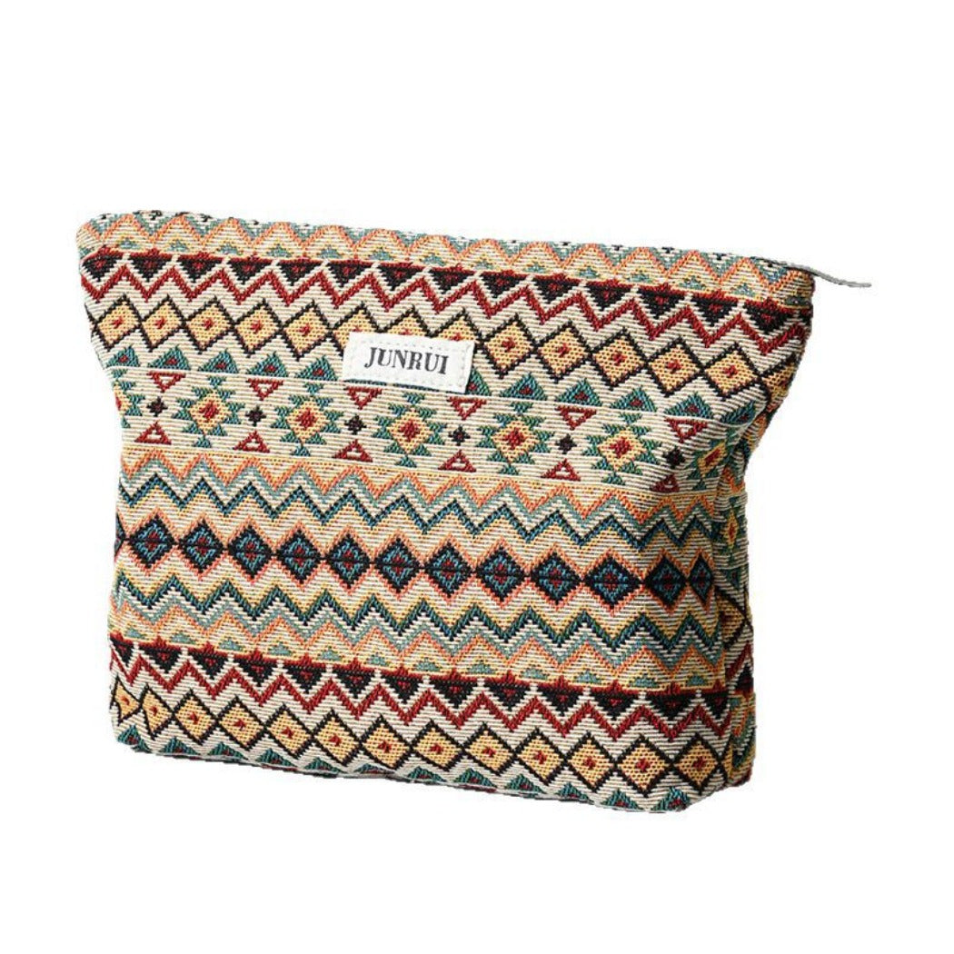 Cosbai - Boho Chic Clutch Makeup Bag With Zipper