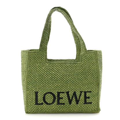 X PAULA'S IBIZA Raffia Font Tote Green