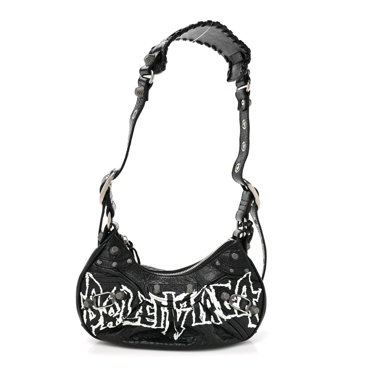 Agneau Arena Lunar New Year Graffiti Logo Le Cagole Shoulder Bag XS Black