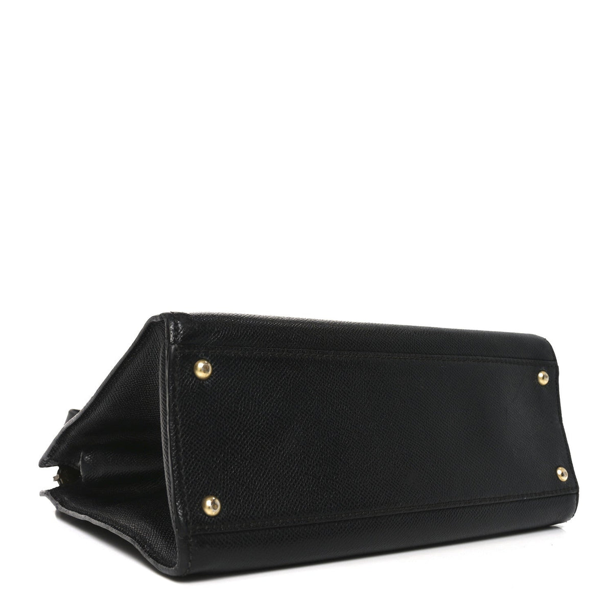 Grained Calfskin Logo Shoulder Bag Black