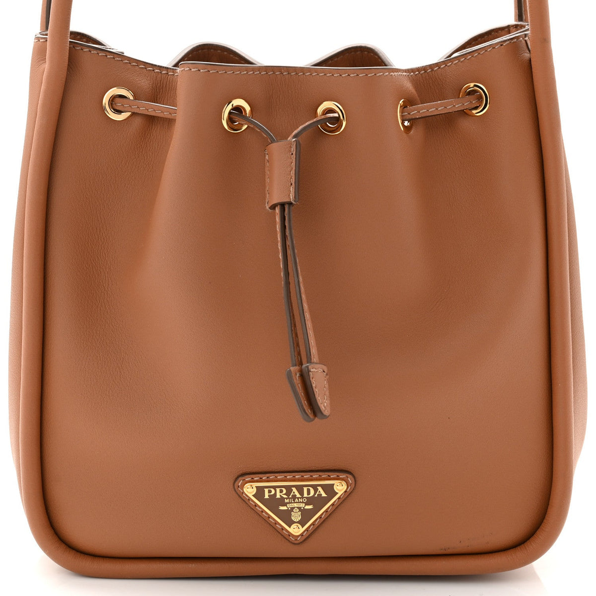 Soft Calfskin Mini Darling Bucket Bag Caramel